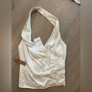 CAARA Cream Halter Shirt NWT